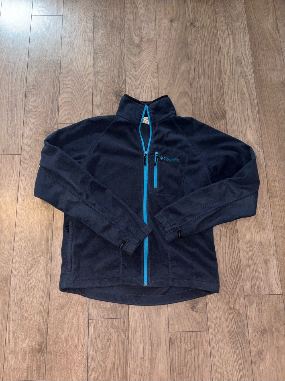 Columbia Blue / Navy Polar Fleece Jacket with Teal Trim